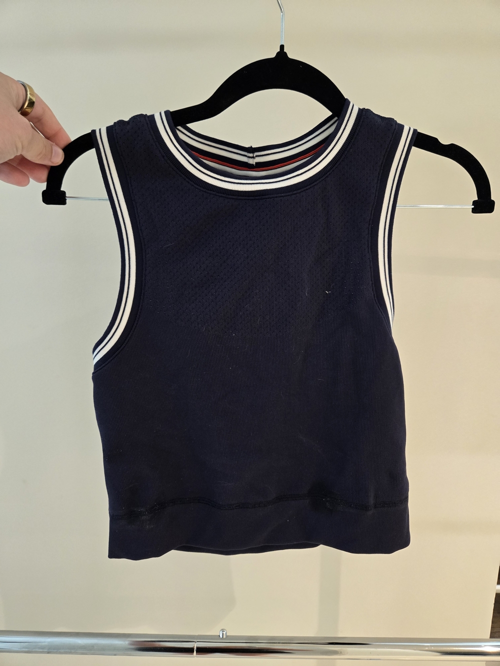 Wilson Navy Tank Top with White Stripe Trim